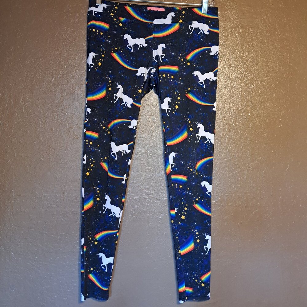 Awesome Unicorns & Rainbows Leggings By Tipsy Elves Size Large